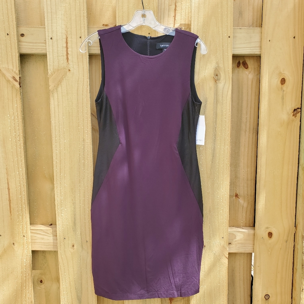 Karen Kane Eggplant Black Sleeveless Dress M NWT